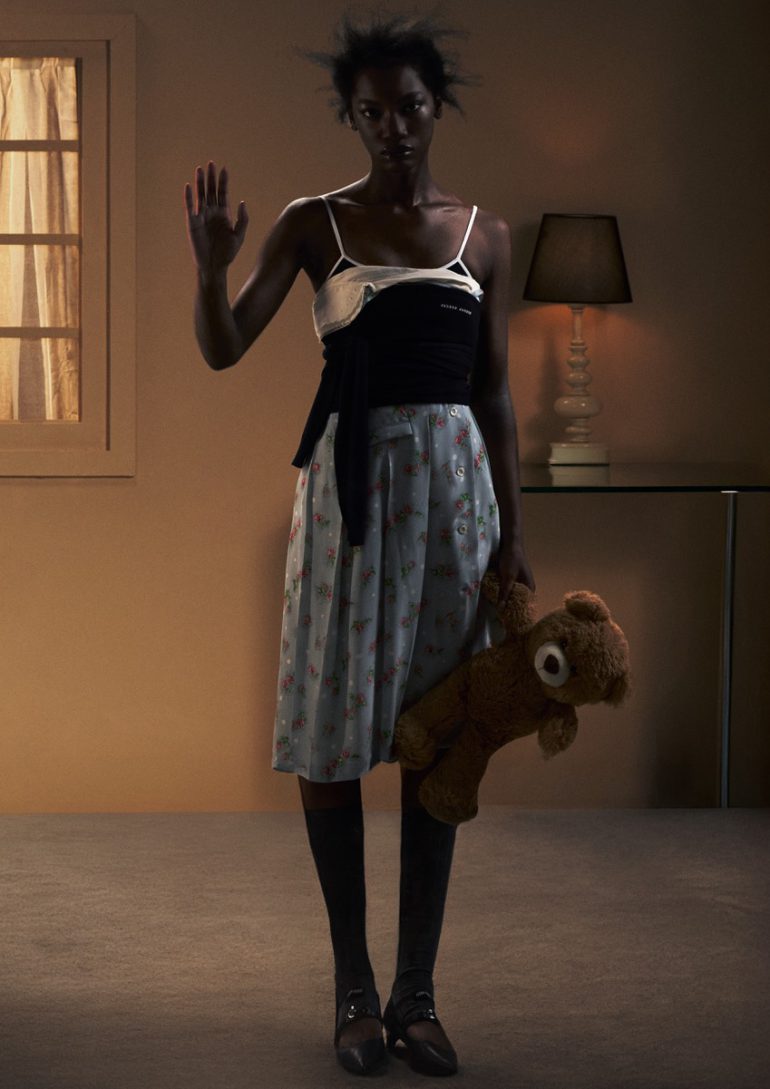 Beach editorial shell portrait